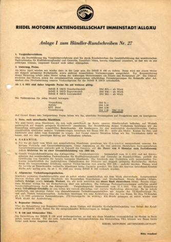 Anlage zu Händler-Rundschreiben Nr. 27