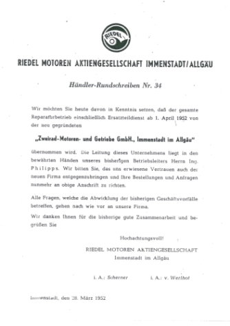 Händler-Rundschreiben Nr. 34