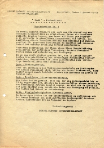 Kundendienst-Rundschreiben Nr. 3